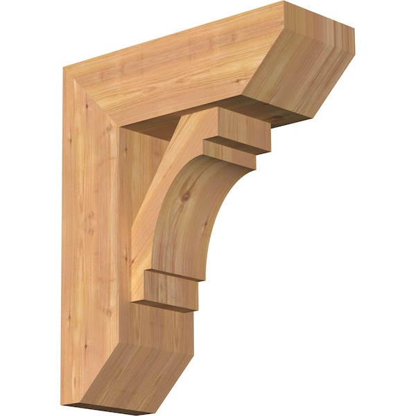 Ekena Millwork Merced Slat Smooth Bracket w/ Offset Brace, Western Red Cedar, 7 1/2"W x 20"D x 24"H BKT0806X20X24MRC06SWR - main